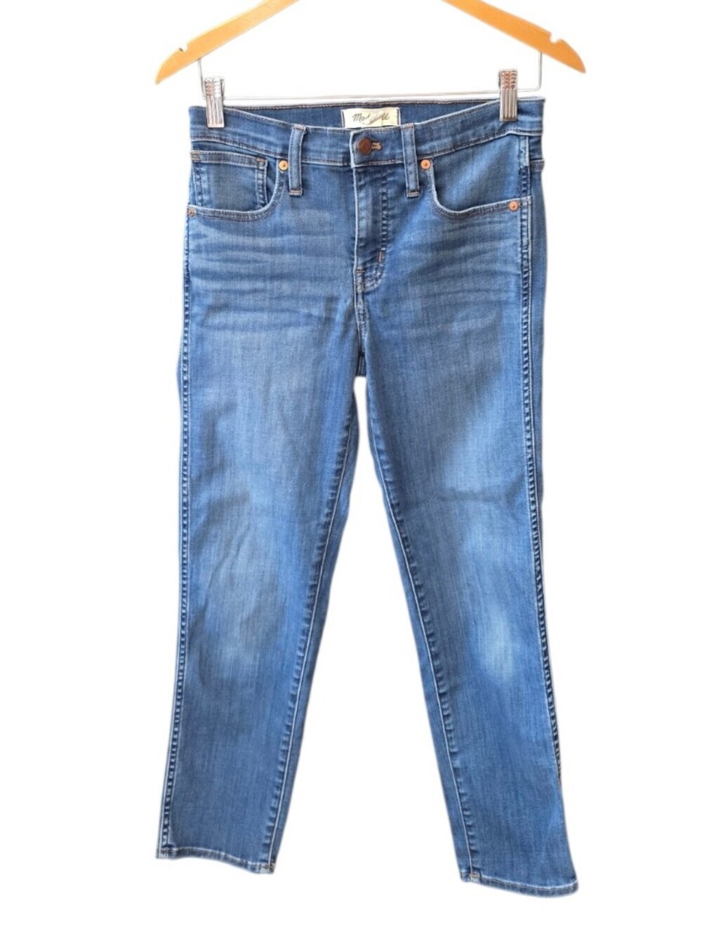 Madewell Midrise Stove Pipe Blue Ankle Jeans 26